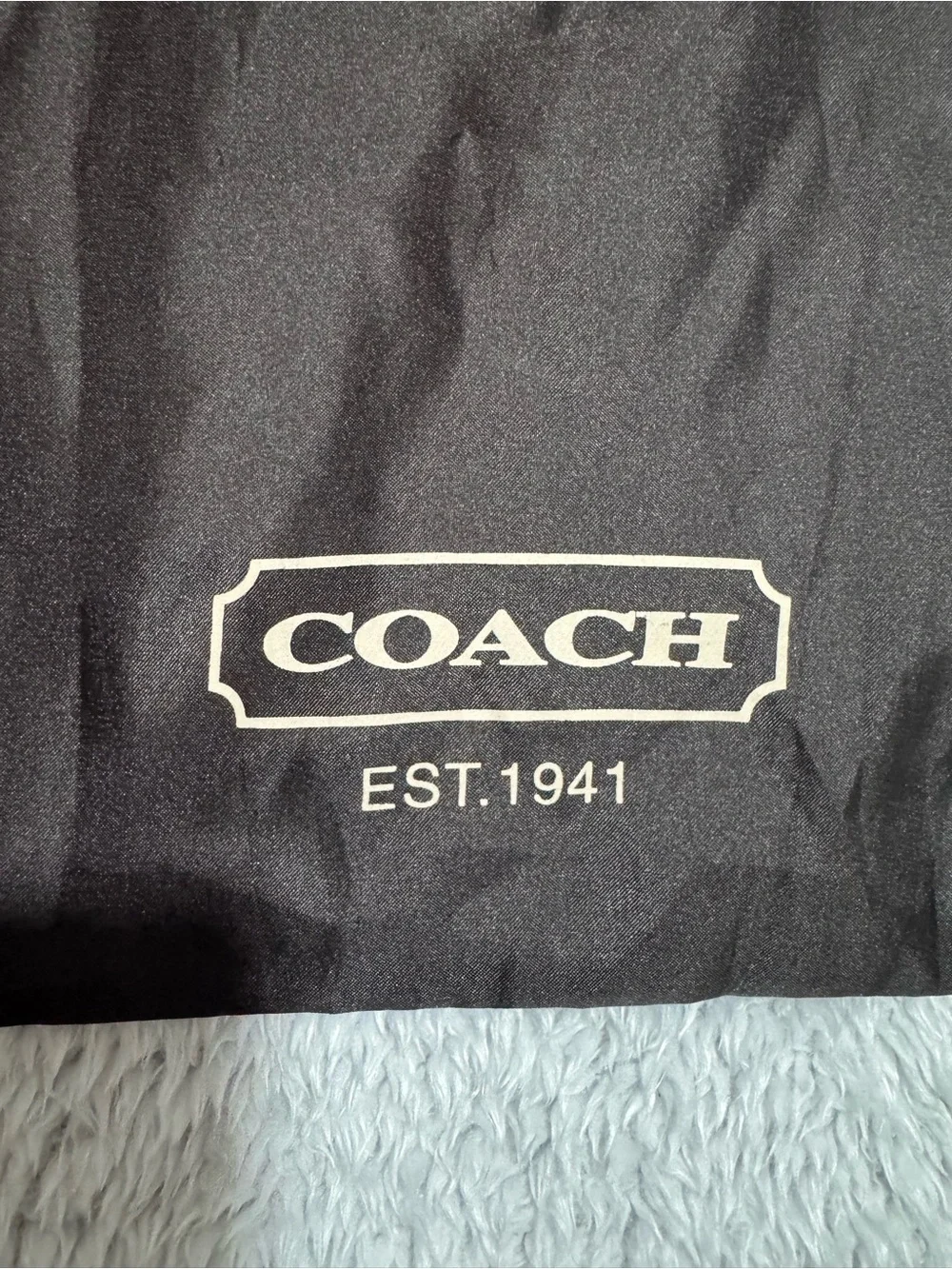 Coach Large Drawstring Dust Bag in Dark Brown with Gold Cord - Picture 3 of 4